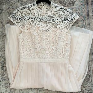 Lace & pleated dress